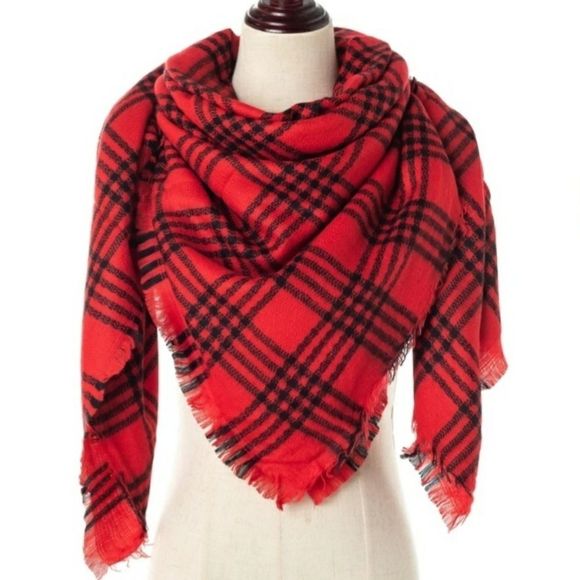 New ❤🖤 So Soft Red/Black Scarf - Picture 1 of 5